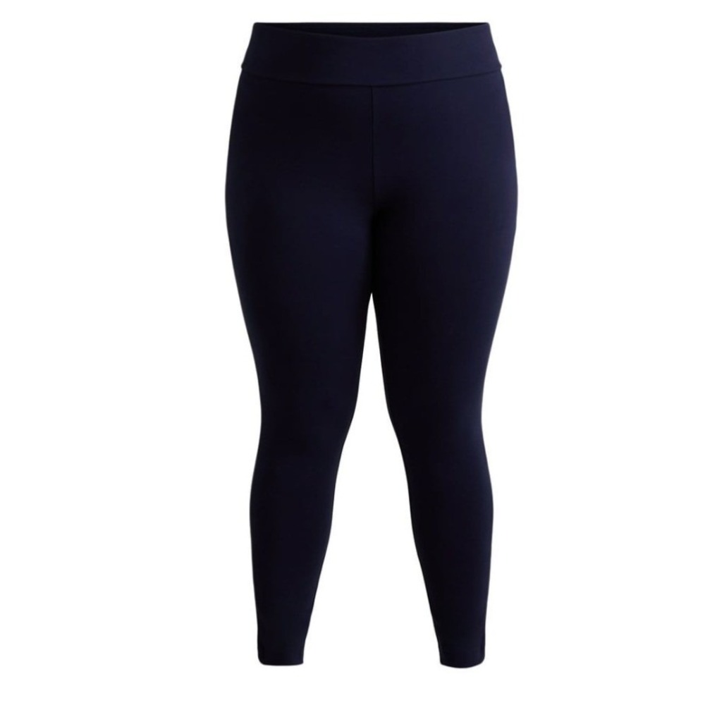 Terra & Sky High Waist Ankle Leggings 4X (28w-30w) Dark Navy 27" Inseam Plus New